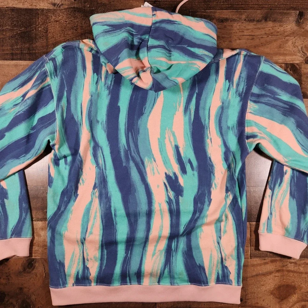 Adidas Hoodie Sweatshirt Mens Small Pink Blue Vapor RYV Yeezy Pastel Sweater New